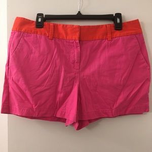 LOFT Pink Shorts with Orange Waistband